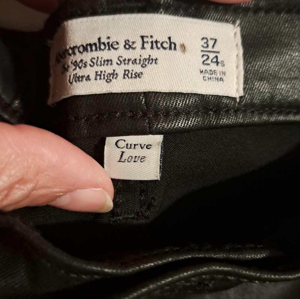 Abercrombie & Fitch  Slim Straight Faux Leather Pants 37 24S NWT - Picture 4 of 6
